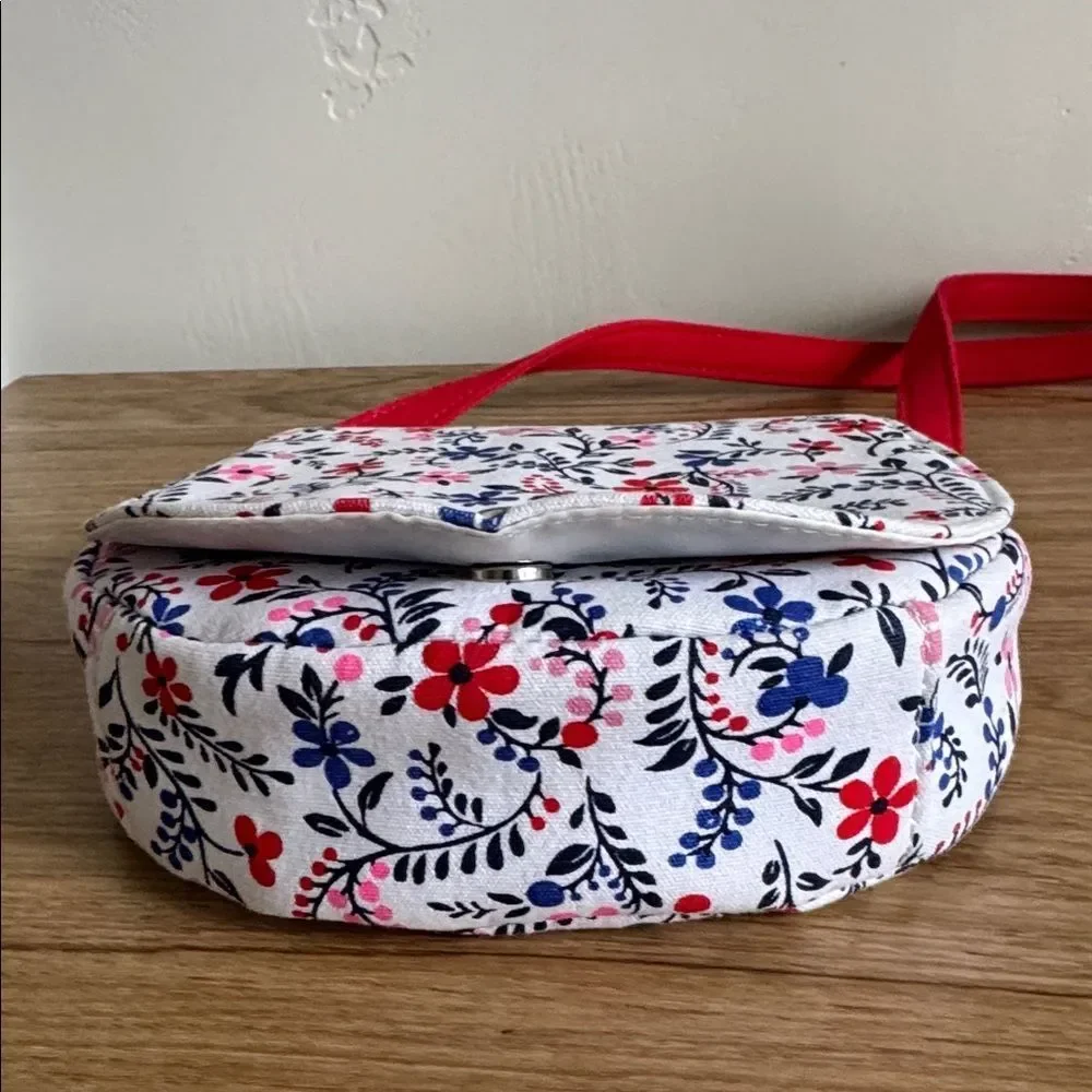 Tommy Hilfiger kid’s Adorable Cotton Floral Crossbody Bag with Red Strap NWOT